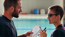 Survey discussion with coach & swimmer