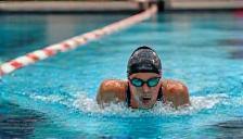 Athlete using gear in a pool